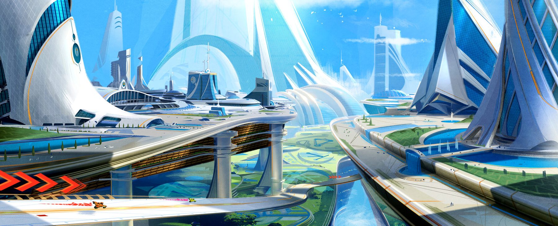Trackside under sweeping white sail canopies as the elevated circuit threads the resort city